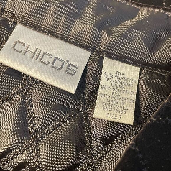 Chico’s brown quilted velvet vest zipper XL - Picture 5 of 6